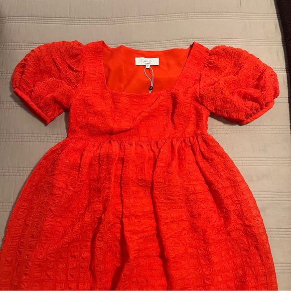 L'Academie Red Mini Dress Babydoll Romance - Picture 2 of 6